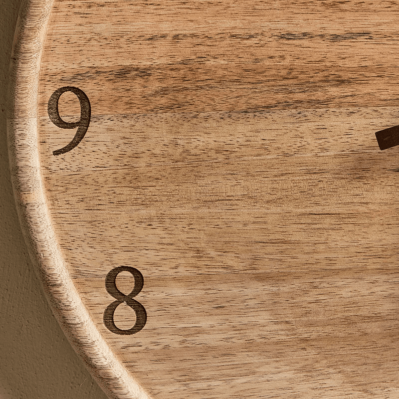 Som Mango Wood Clock, D40cm, Natural