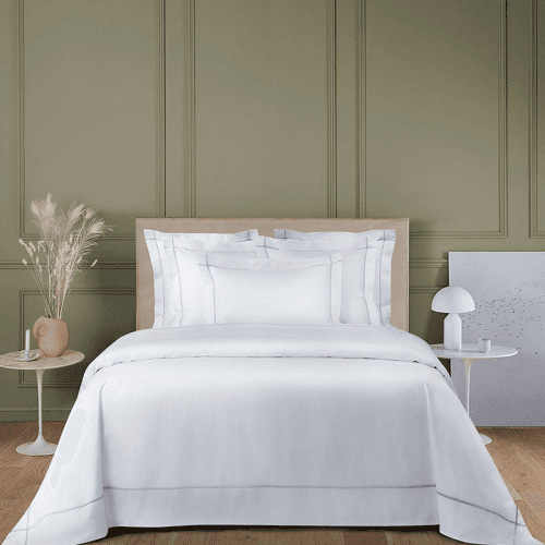 Image showing the Athena - 500 Thread Count Cotton Percale Standard Pillowcase, 50 x 75cm, Silver product.