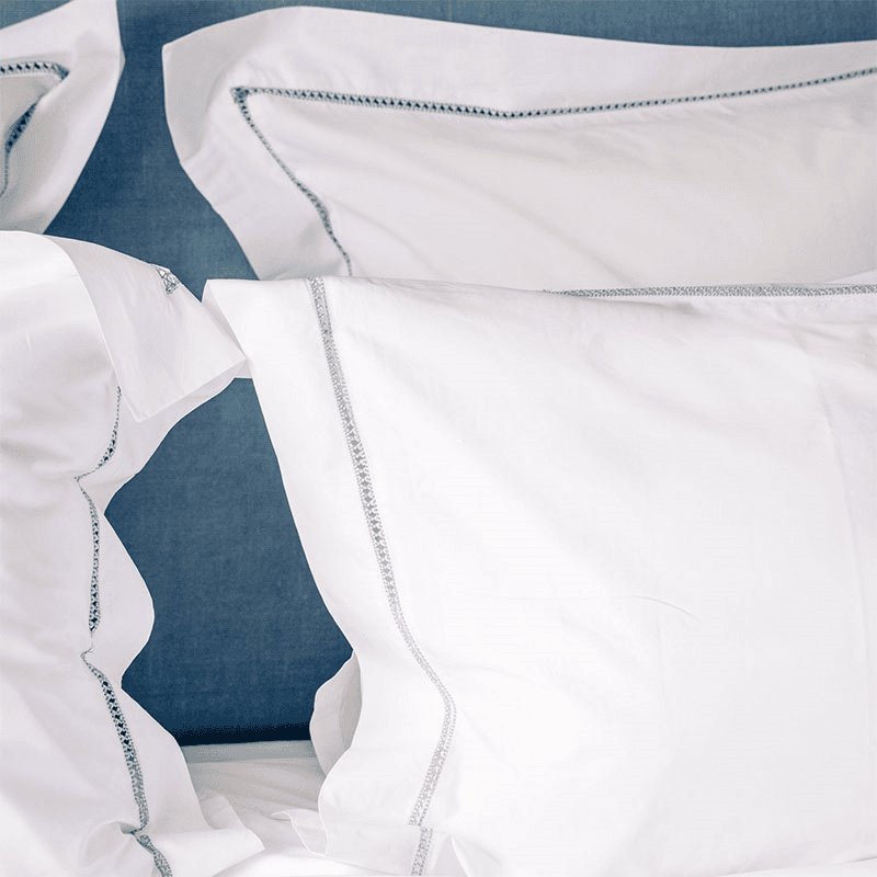 Georgiana Oxford Pillowcase, Standard, Dusky Blue