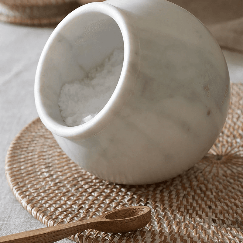 Marble Salt Cellar, H12.5cm, White