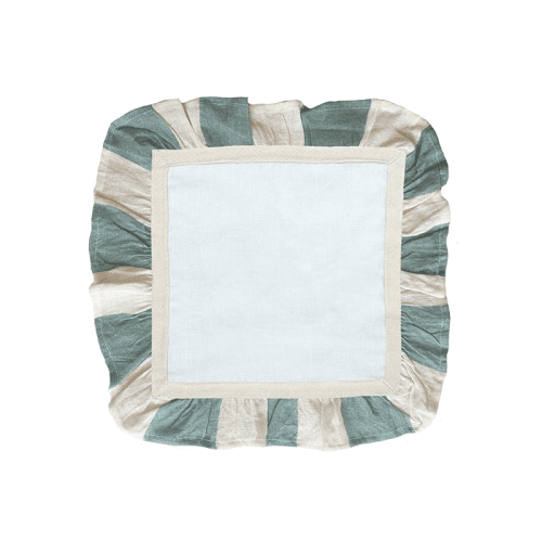 Image showing the Wide Stripe Set of 2 Napkins, 33 x 33cm, Sea Green product.