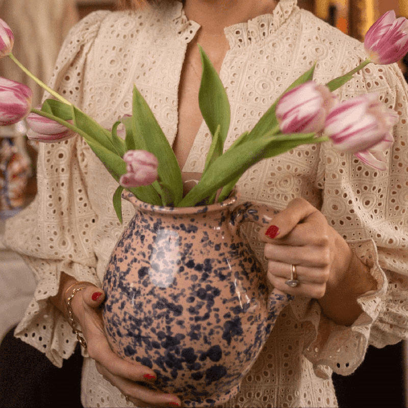 Splatter Jug, 2L, Blue and Pink
