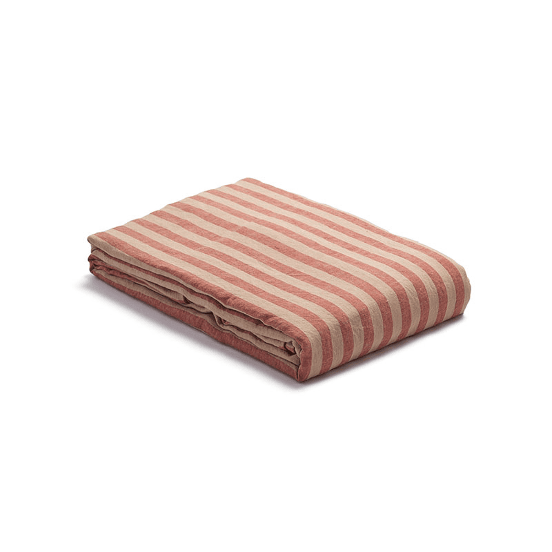 Pembroke Stripe Duvet Cover, Super King, Sandstone Red