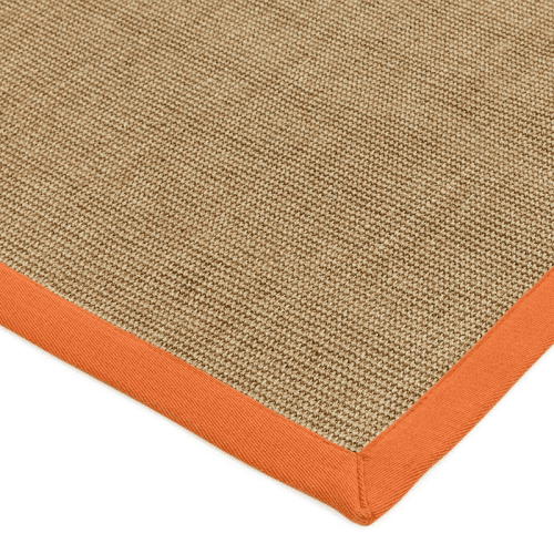 Image showing the Sisal linen border runner, 200 x 300cm, orange product.