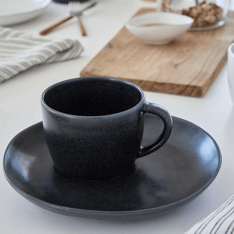 Livia Set of 6 Mugs, 360ml, Matte Black