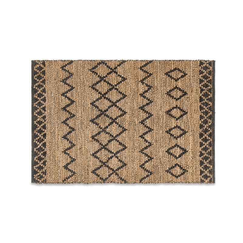 Ambara Jute Rug, 120 x 180cm, Natural and Black