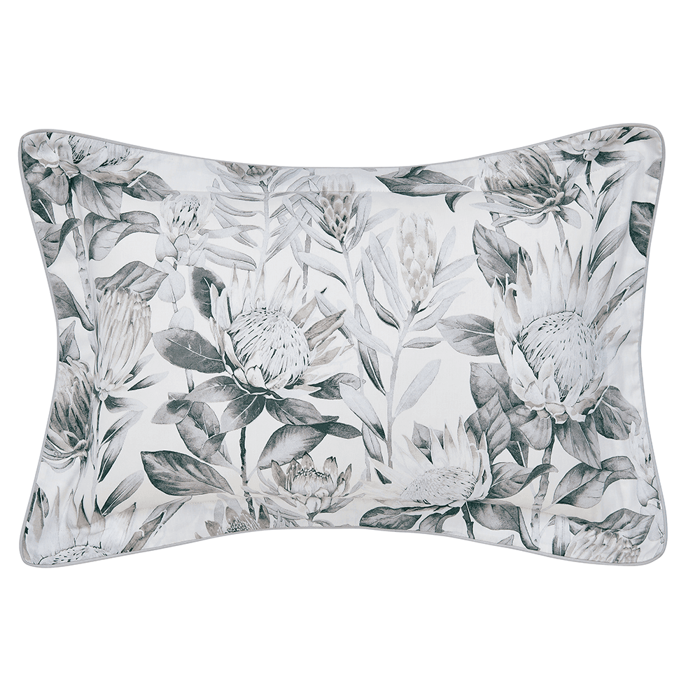 King Protea Pillow Case, Grey