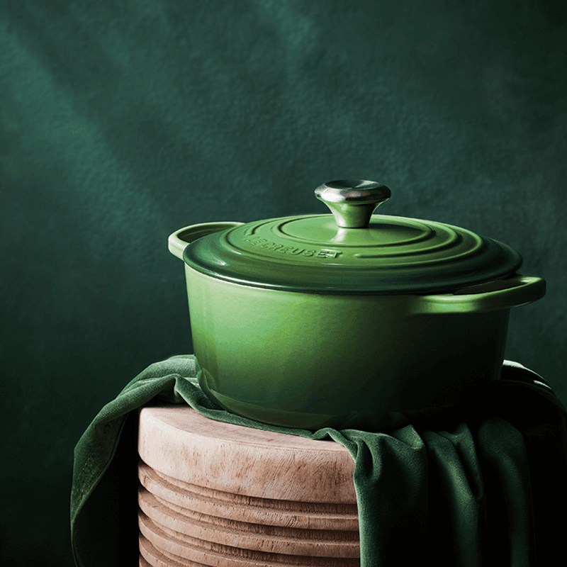 Signature Cast Iron Round Casserole, 24cm, Bamboo