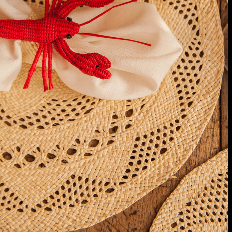 Classic Set of 2 Open Weave Placemats, D30cm, Natural