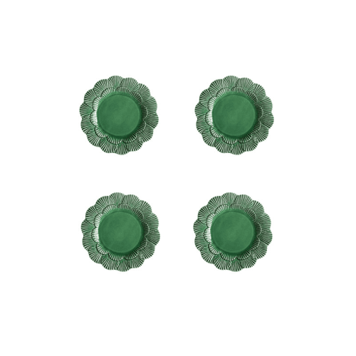 Image showing the Laguna Shell Set of 4 Side Plates, H 3cm, W 22cm, D 22cm, Green product.