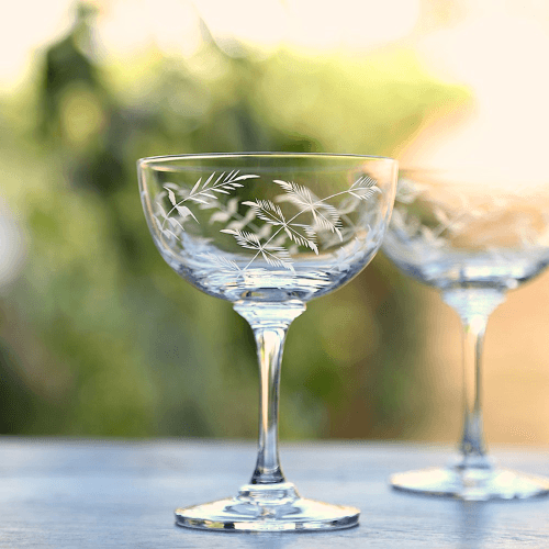 Image showing the Fern Set of 6 champagne glasses, 150ml, crystal product.