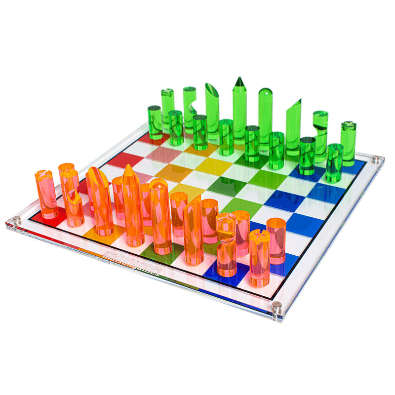 Rainbow Chess Set, L35.6 x W35.6cm, Multi