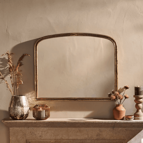 Image showing the Almora Arched Mirror, H65 x W80cm, Antique Brass product.