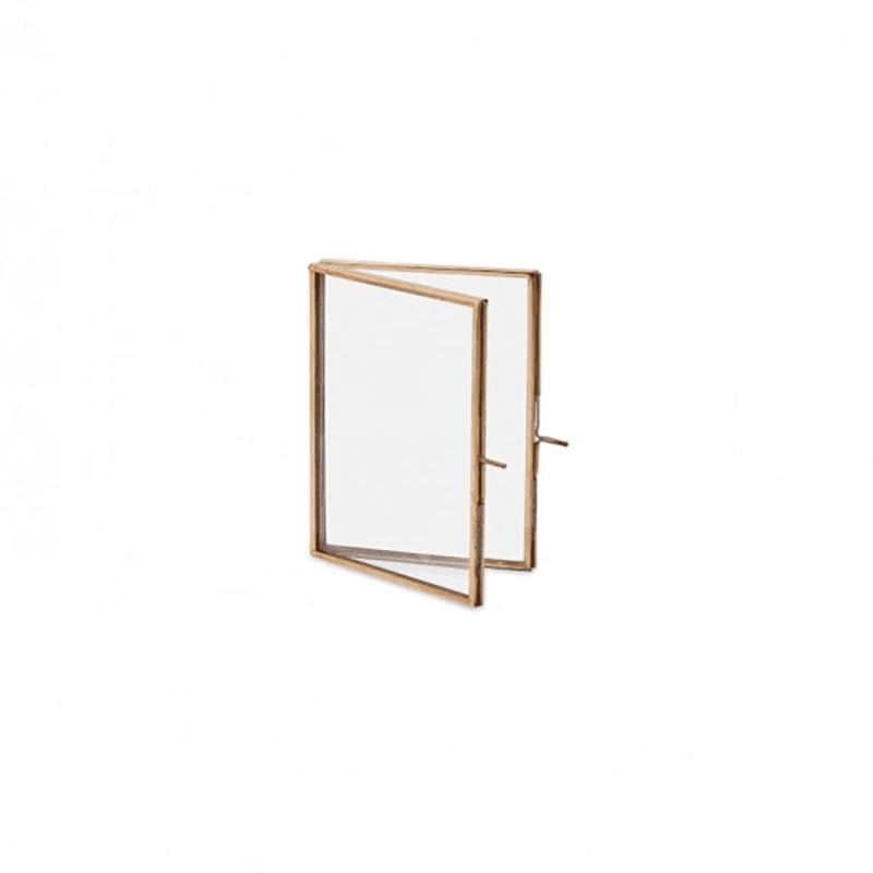Danta Folded Portrait Frame, 5 x 7", Antique Brass