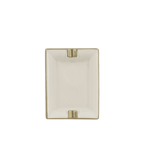 Image showing the Sous Le Soleil Ashtray, W9.5 x L11cm, Matt Gold Classic Ivory product.