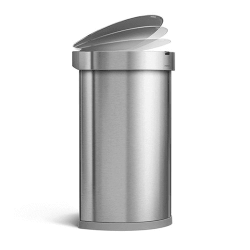 Image showing the Semi round sensor bin, H64cm - 45 litre, Brushed Stainless Steel product.