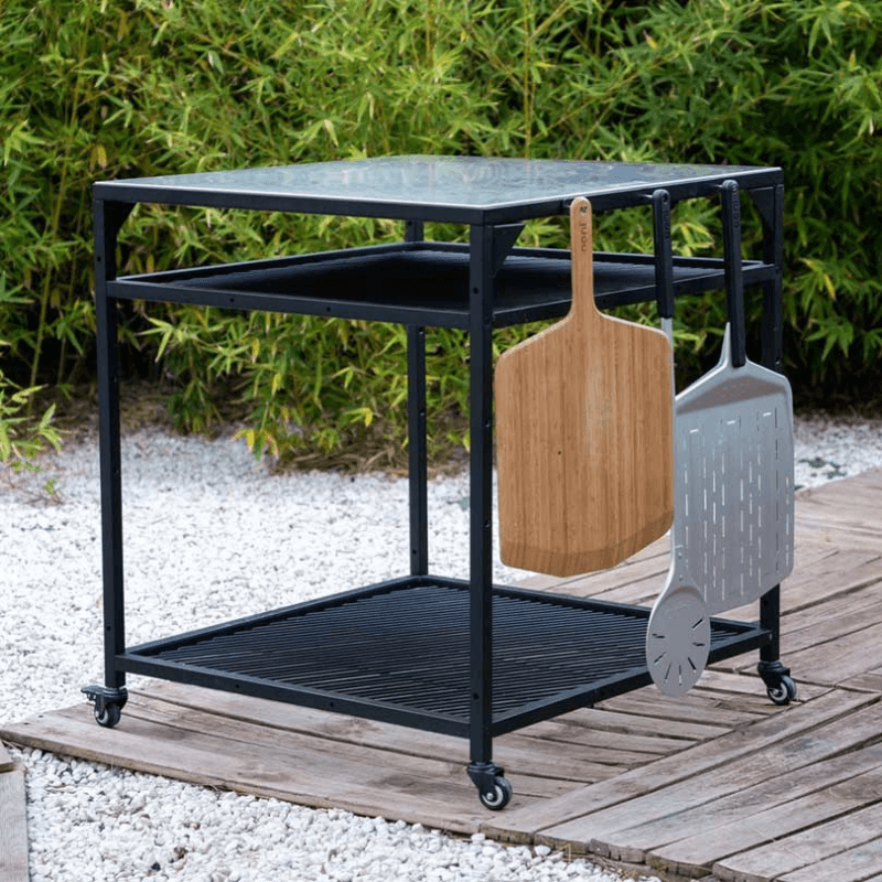 Modular Large Table, Silver/Black