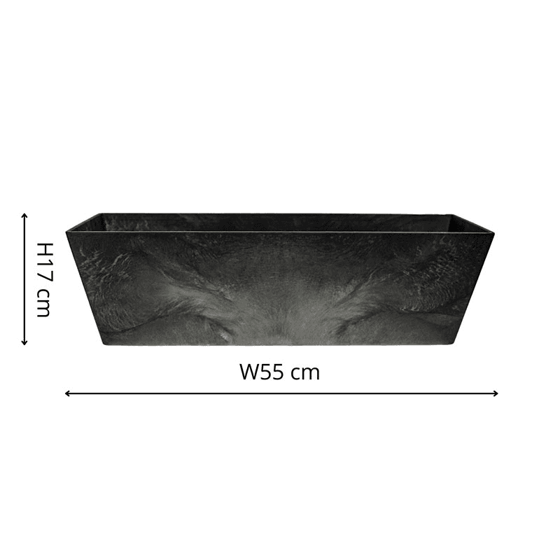 Ella Balcony trough, H17 x D55cm, Black