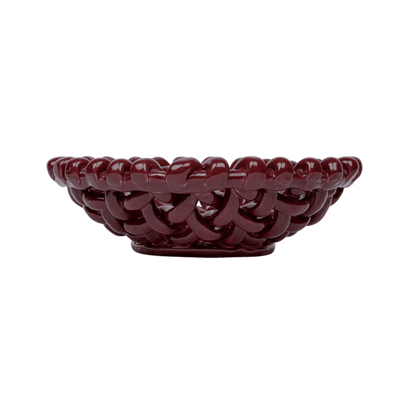Juicy Basketweave Bowl, D31cm, Burgundy