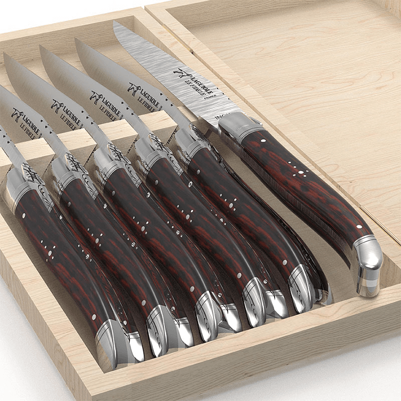 Laguiole Set of 6 Steak Knives, Amourette