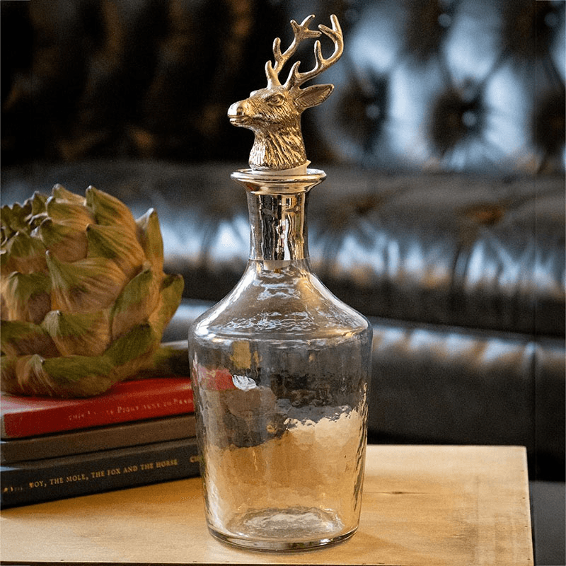 Stag Decanter with Stopper, D12.5 x H21cm, Nickel