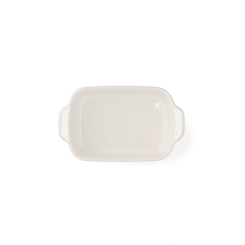 Stoneware Dish with Bamboo Lid, 20cm, Almond Cream