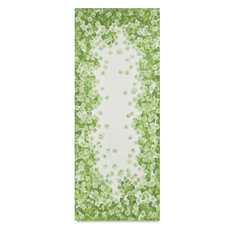 White Hydrangea Linen Tablecloth, 250cm x 165cm, Green