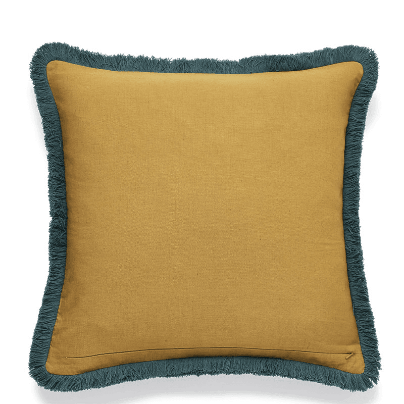 Wilde Cushion Cover, 51 x 51cm, Blue / Mustard