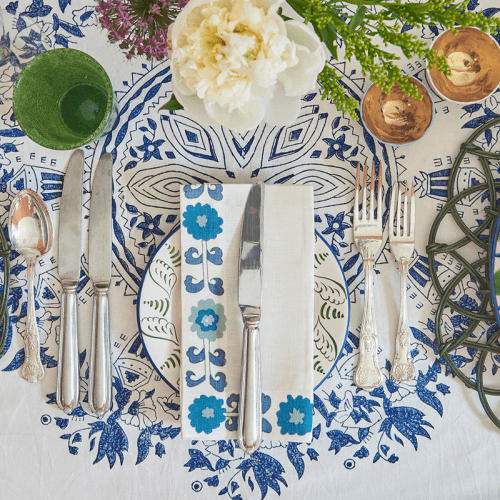 Image showing the Simla Set of 4 Napkins, Blue product.