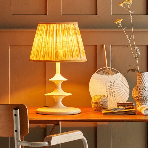 Image showing the Squiffle Table Lamp, H42cm, White Lacquered Wood product.