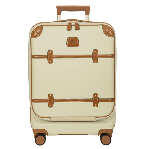 Image showing the Bellagio Carry-On Suitcase with Front Pocket, H55 x L38 x W23/27cm, Cream product.