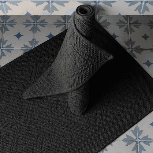 Image showing the Enzo Bath mat, 54 x 110cm, Carbon product.