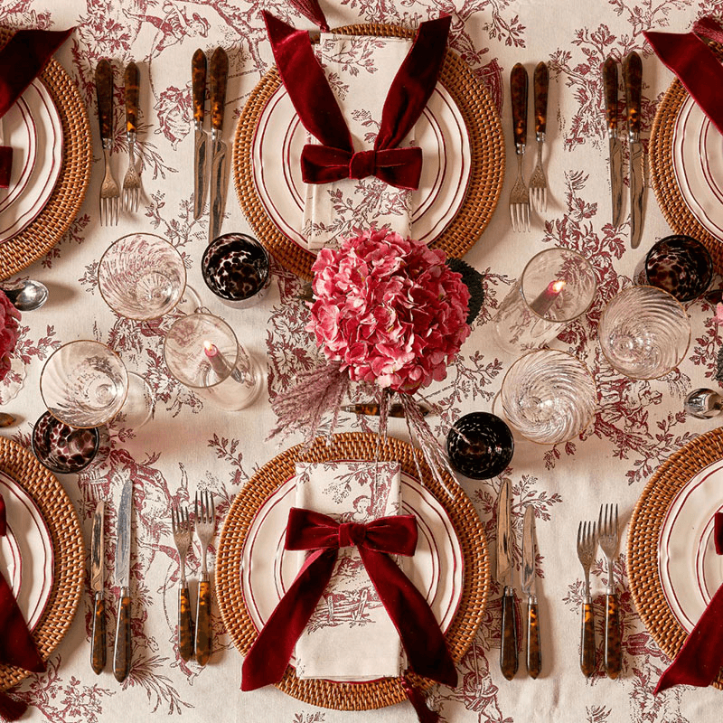 Provence Set of 4 Starter Plates, D19.5cm, Burgundy