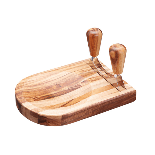 Image showing the Natural Elements Mezzaluna set, 25 x 18cm, Acacia Wood product.