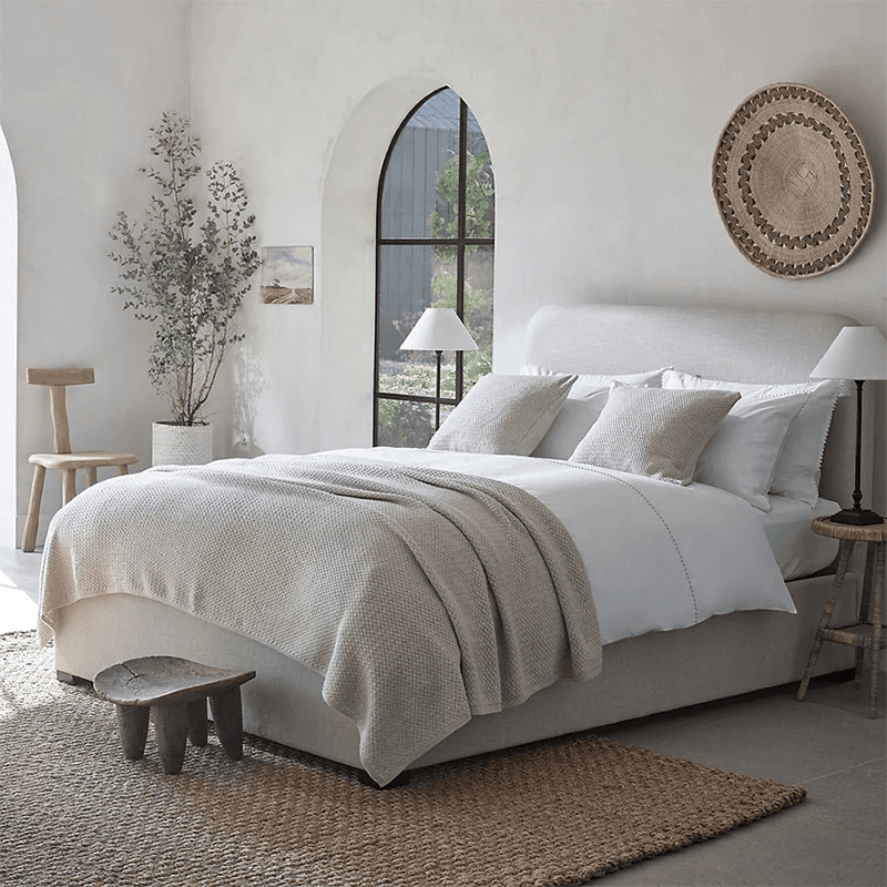 Avignon Double Duvet Cover, White/Natural