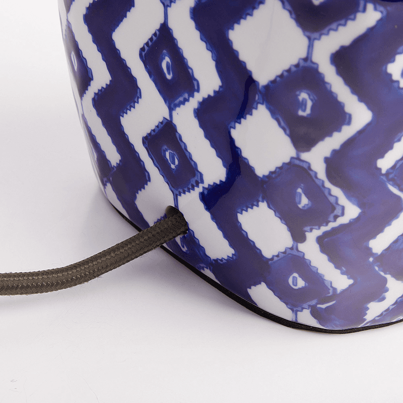 Gingembre Small Table Lamp Base Only, H21cm x W13cm, Blue and White