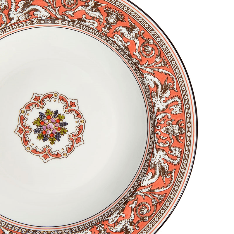 Florentine Rim Soup Bowl, D22.8cm, Salmon