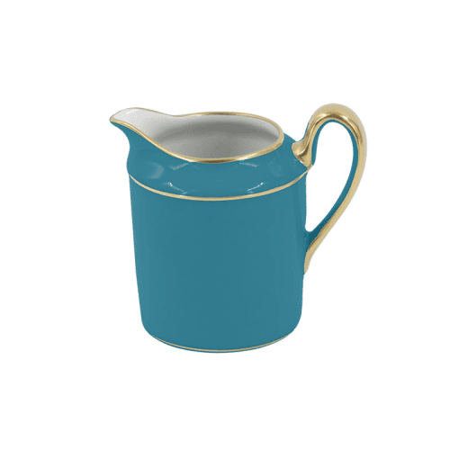 Image showing the Sous Le Soleil Empire Cream Jug, 150ml, Matt Gold Classic Turquoise product.