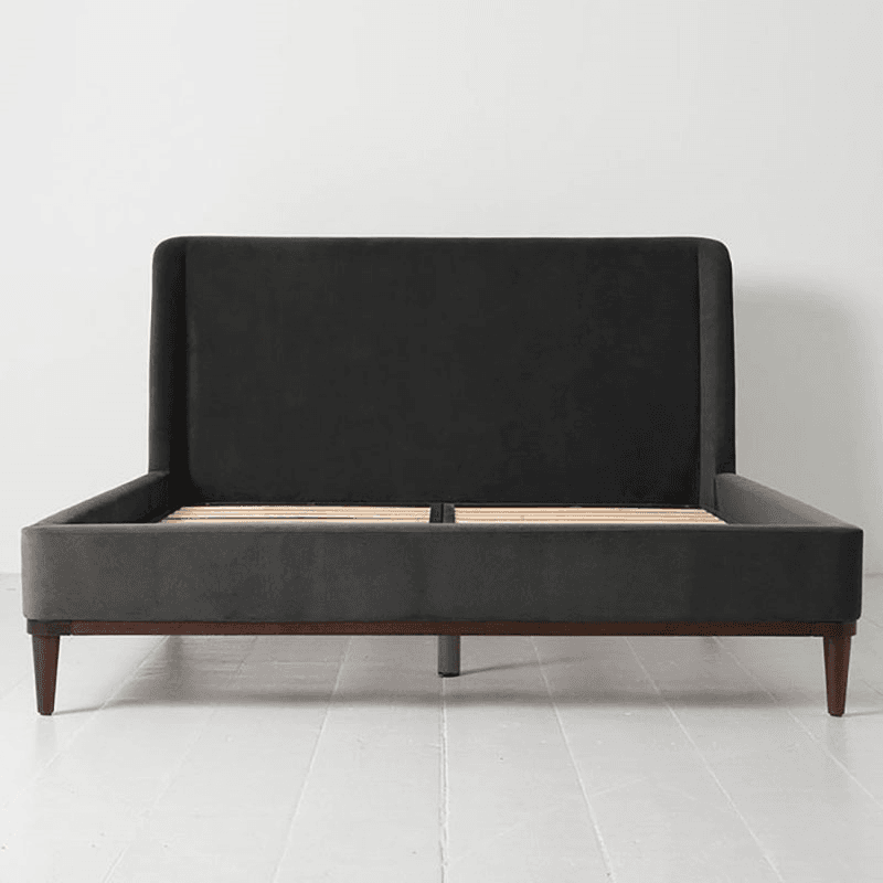 Bed 02 Velvet King Size Frame, Charcoal