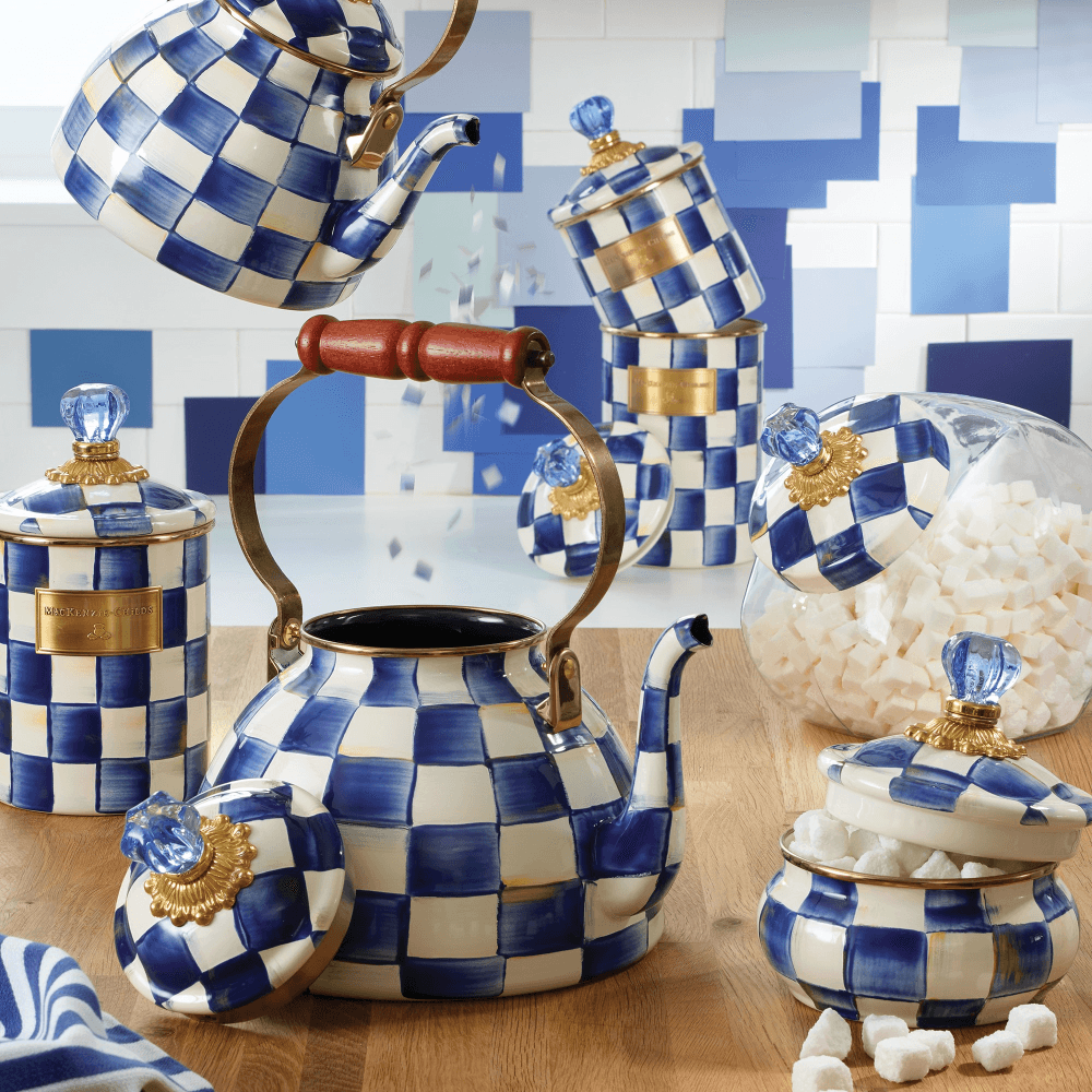 Royal Check Canister, 1.8L, Blue & White