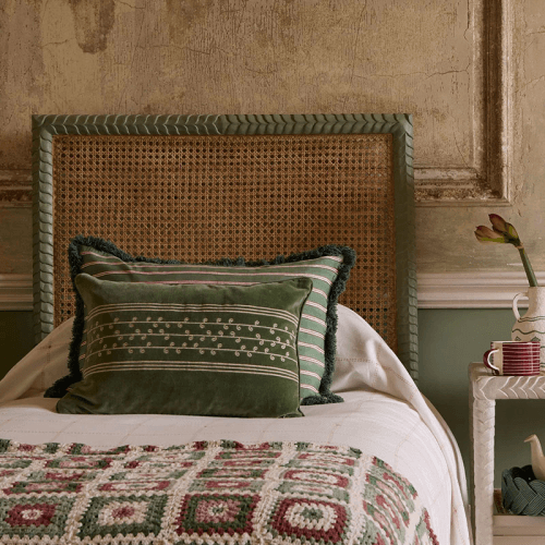 Image showing the Edo Cushion, 60 x 40cm, Pink & Green product.
