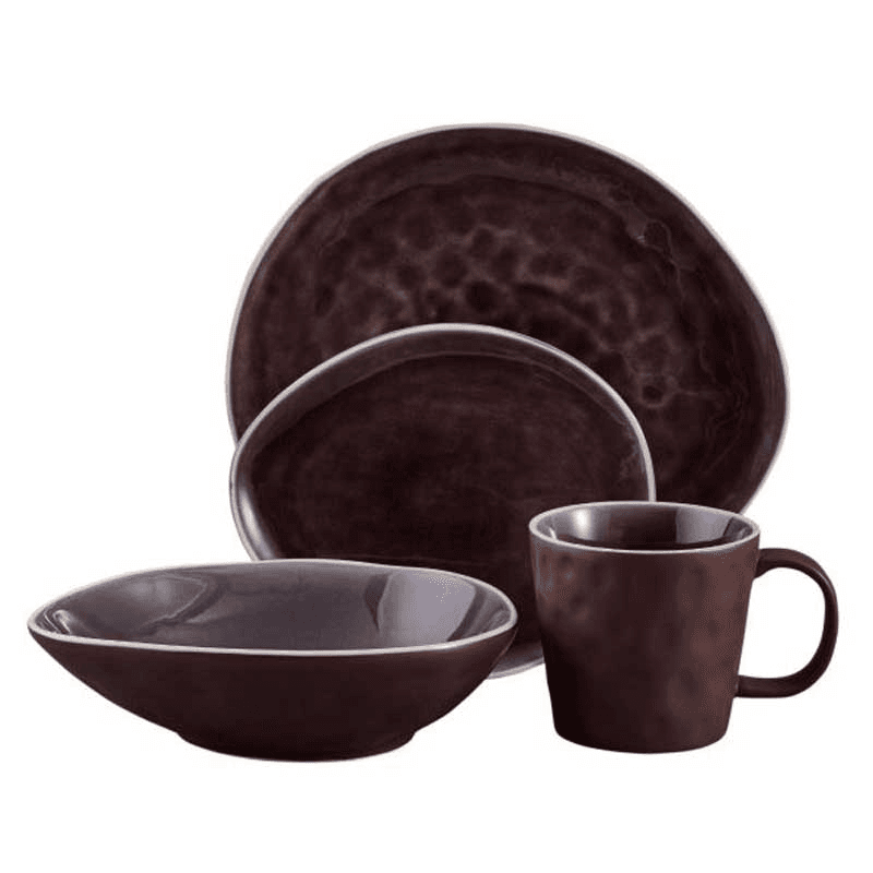 Vie Naturelle 16 Piece Dinner Set, Aubergine