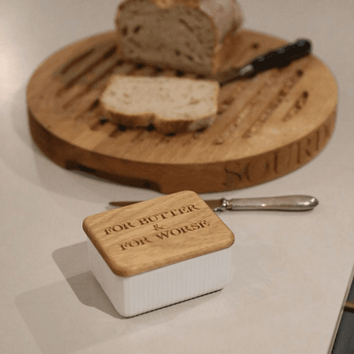 Image showing the For Butter & For Worse Butter dish, 11.5 x 9.5 x 5cm, Oak product.