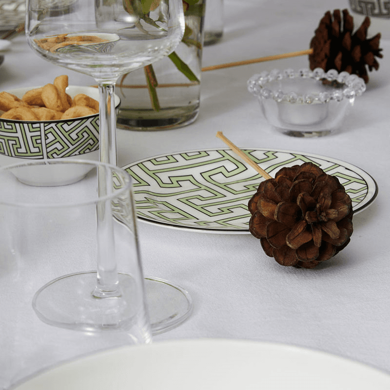 Maze Set of 2 Dinner Plate, D26cm, Apple Green