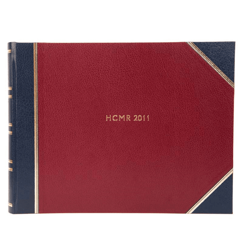 Large Landscape Photograph Album, L30.6 x W39.2cm, Blue / Burgundy