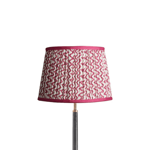 Image showing the Straight empire Shade, 30cm, crimson chevrons with crimson tape product.