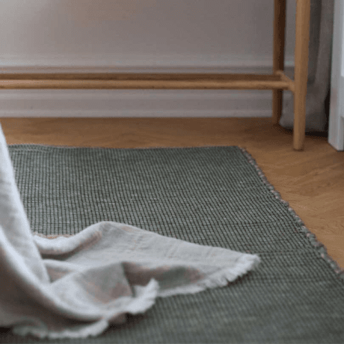 Image showing the Hazelnut Rug, H60 x W150cm, Bottle Green product.
