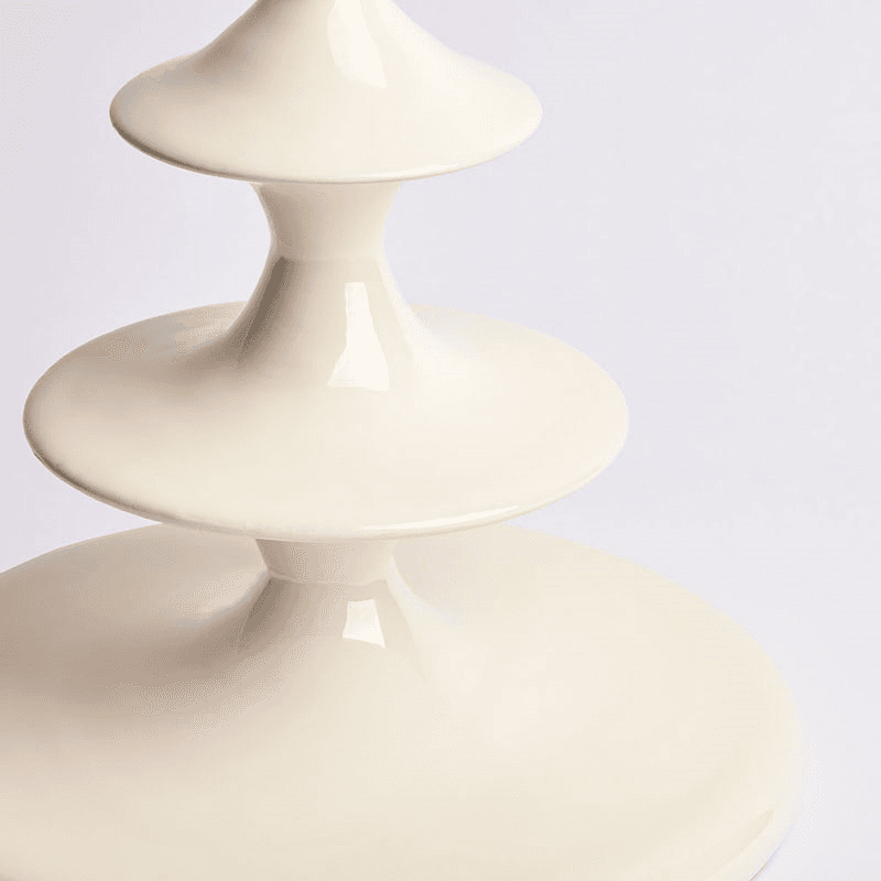 Squiffle Table Lamp, H42cm, White Lacquered Wood