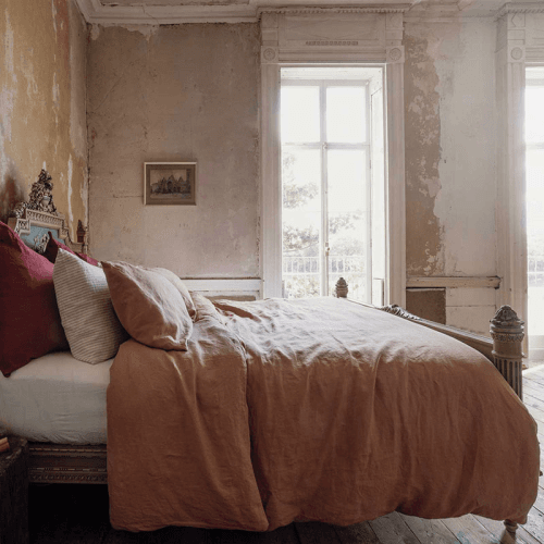 Image showing the Linen Duvet Cover, King, Warm Clay product.