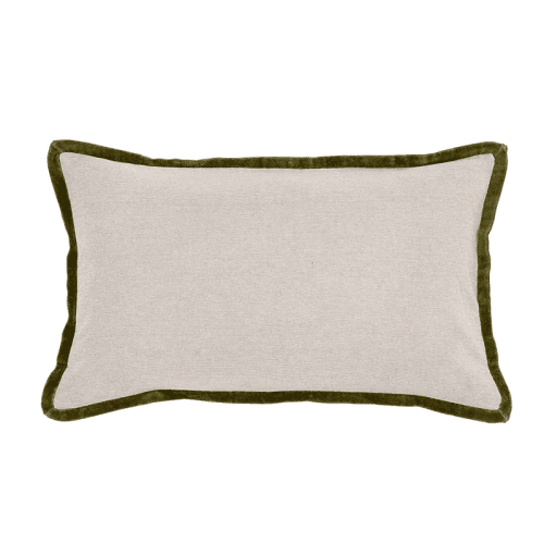 Image showing the Jaipur Trim Cushion, 30 x 50cm, Olive product.
